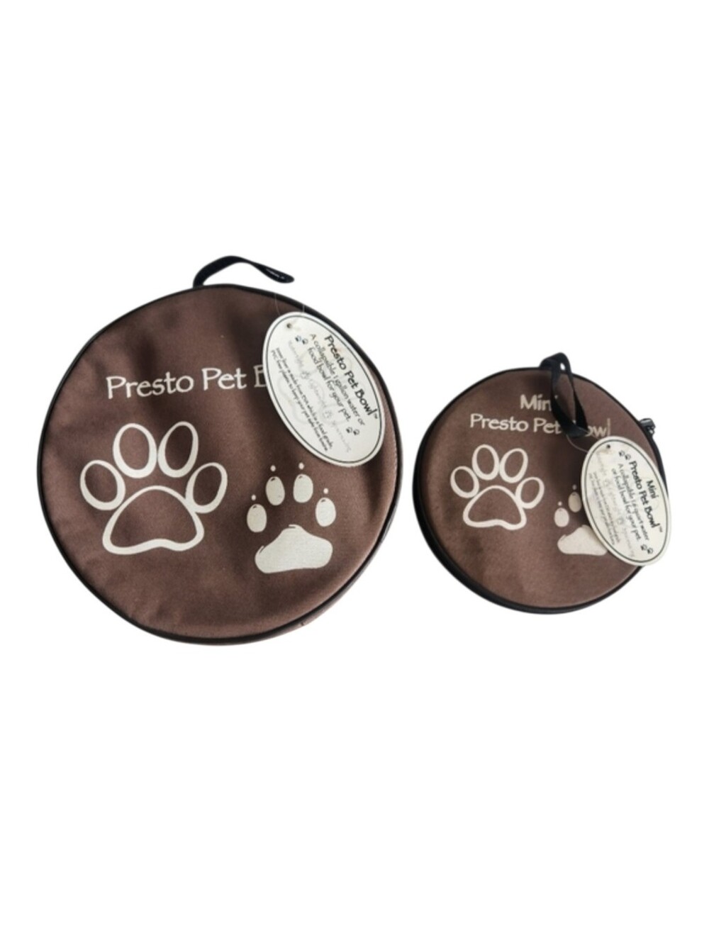 (2) Pet Food & Water Travel Collapsible Bowls Storage Case (1) Gallon(1)Quart